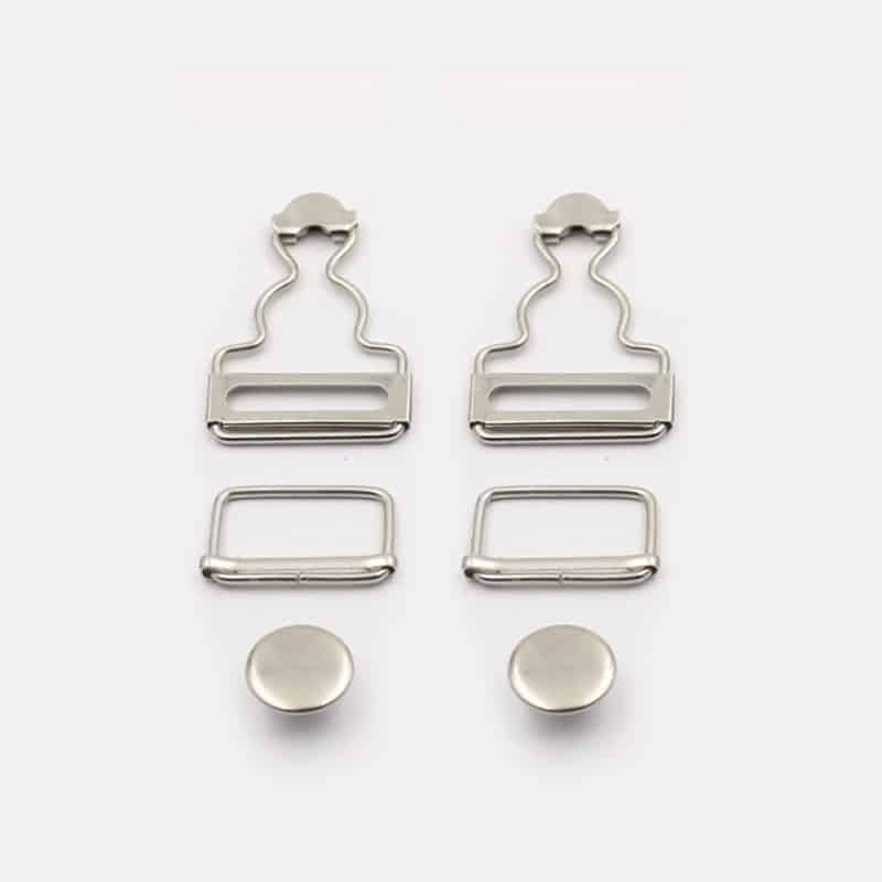 Weddecor Lot De 2 Boucles De Salopette En Métal Et Boutons De Jeans Réglables Pour Bretelles, Sacs, Bretelles, Robes, Combinaisons, 40 Mm, Argenté