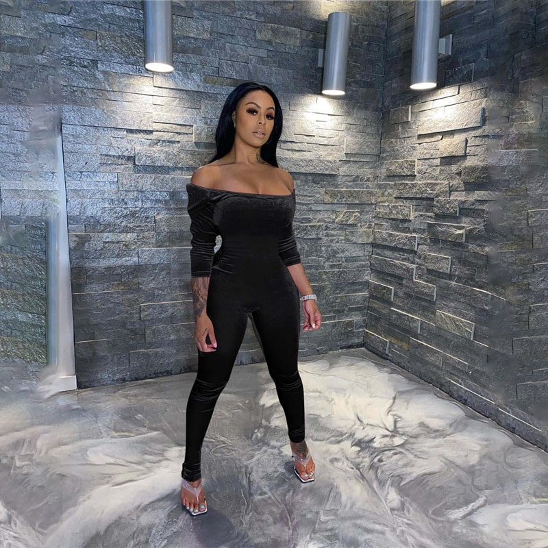 Combinaison velours femme - Noir, XXL