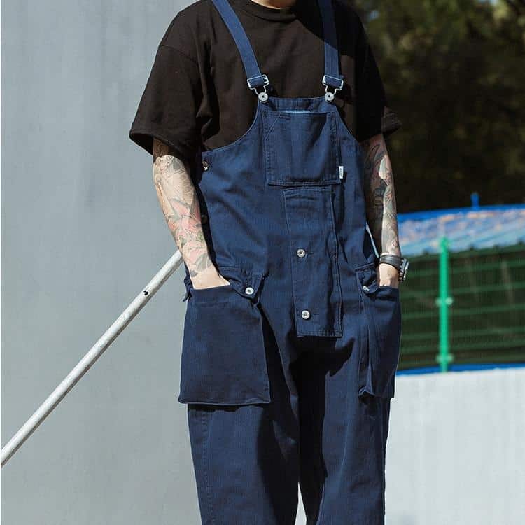 Salopette Ample Pour Homme - Couleur Pure - Combinaison Surdimensionnée Pour Homme - Vêtements D'été Pour Le Travail Et Les Voyages, Vert Kaki., Moyen