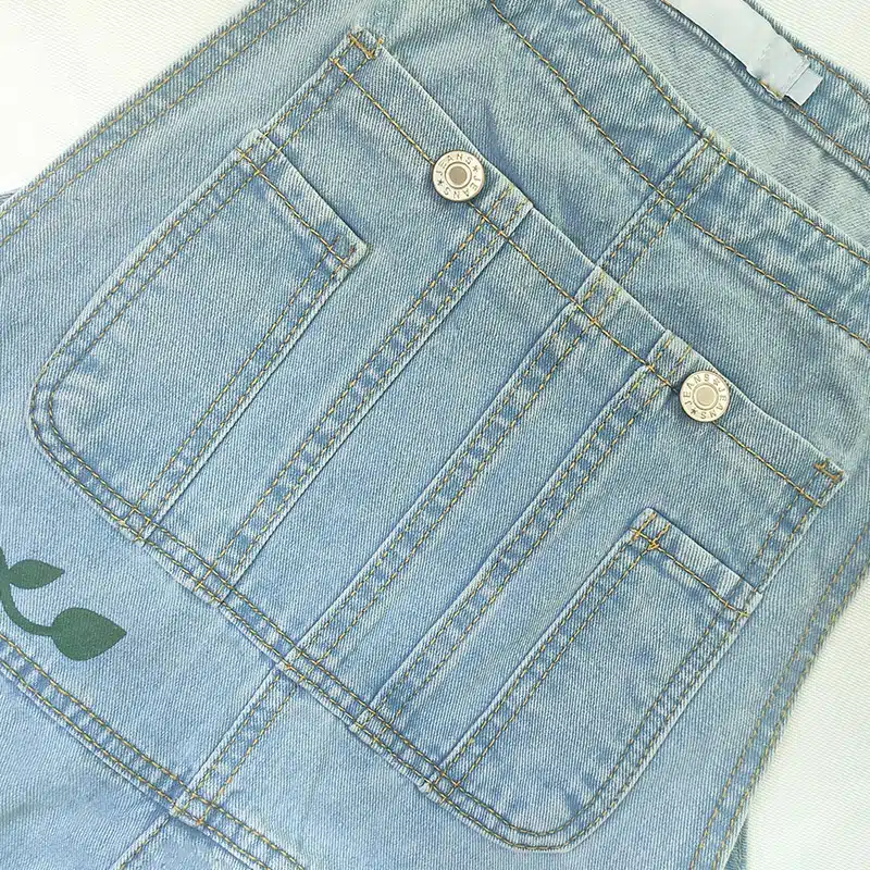 Salopette pantalon jean imprimé fleurs femme