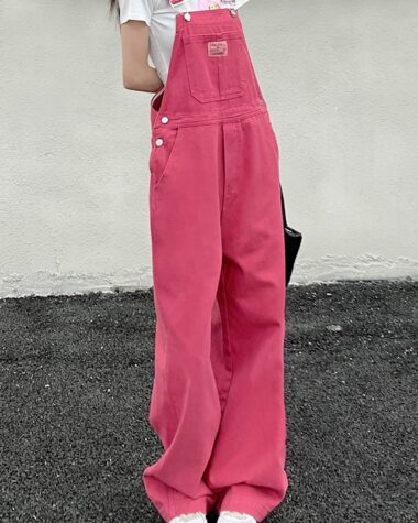 Salopette pantalon pour femme rose foncé