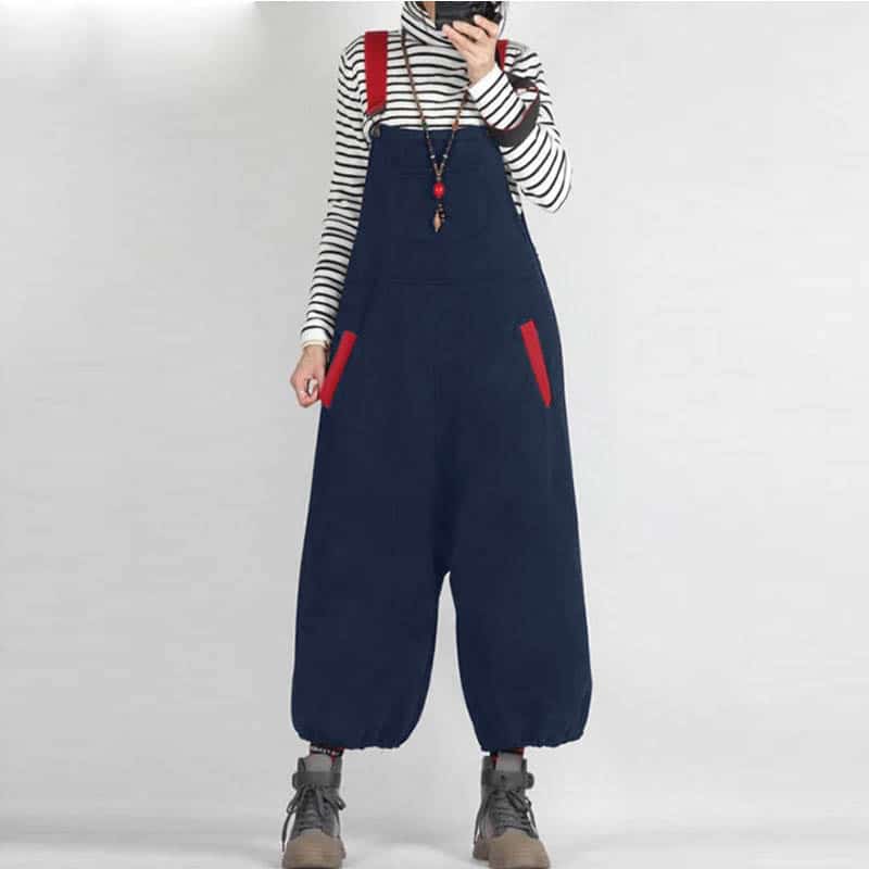 Salopette sarouel bicolore pour femme 2 Salopette sarouel bicolore pour femme