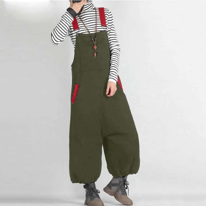 Salopette sarouel bicolore pour femme 4 Salopette sarouel bicolore pour femme