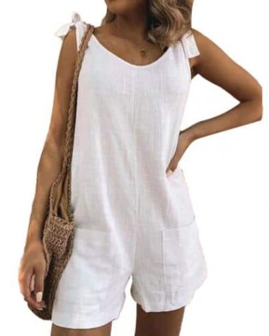 Salopette short ample à détails noeud