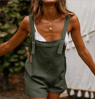 Salopette short ample bohème pour femmes