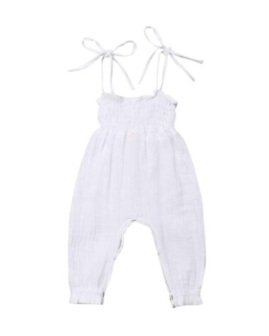 Barboteuse salopette en coton couleur unie bébé fille