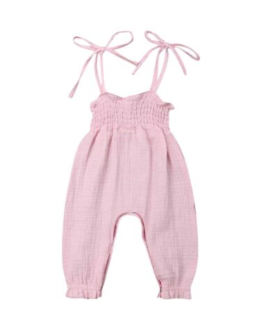 Barboteuse salopette en coton couleur unie bébé fille