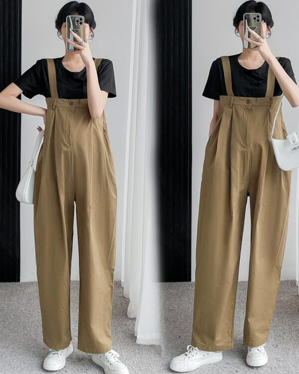 Salopette De Grossesse Femme Ample Confortable - Combinaison Maternité Sans Manches Poche Jambes Larges