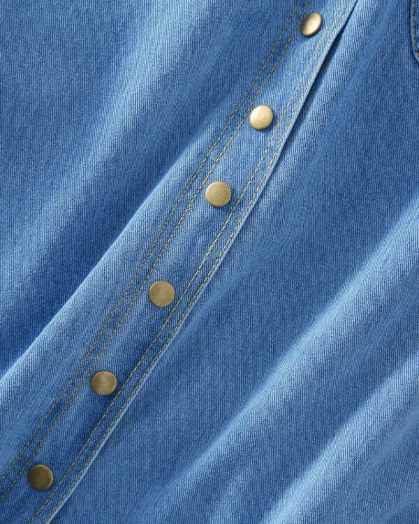 Robe salopette en jean à boutonnière
