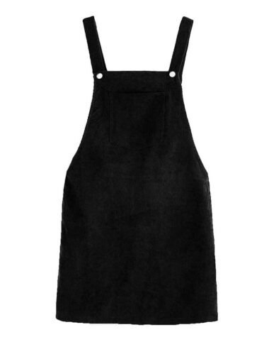 Robe salopette en velours unie