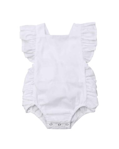 Salopette barboteuse à volants bébé fille