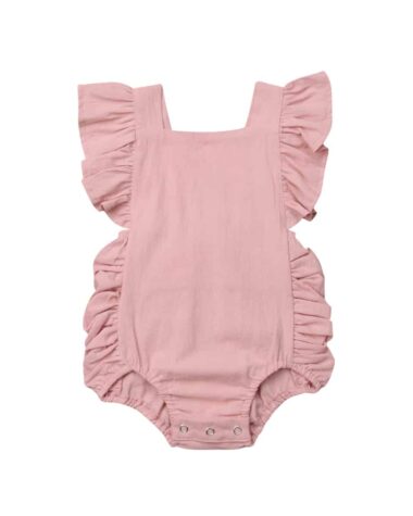 Salopette barboteuse à volants bébé fille