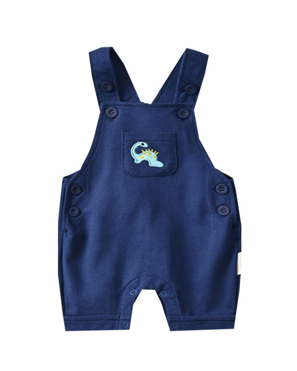 Salopette bébé garçon bleue marine motif dinosaure