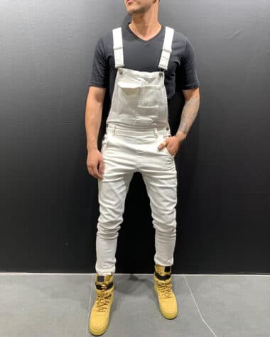 Salopette en jean coupe slim sexy pour homme