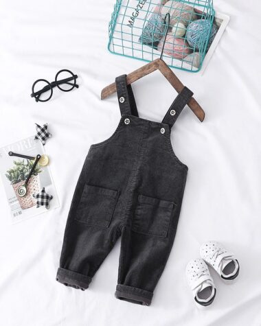 Salopette jean en velours côtelé pour bébé fille