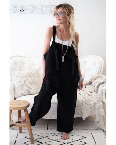 Salopette large et légère avec bretelles à nouer