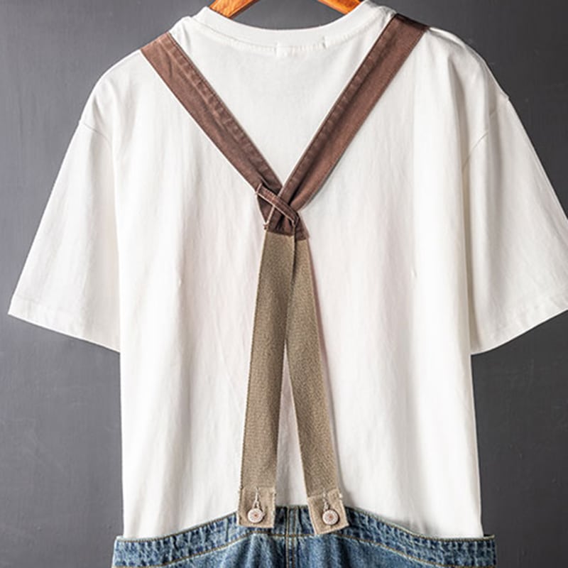 Salopette pantalon en jean style vintage pour homme 4 Salopette pantalon en jean style vintage pour homme