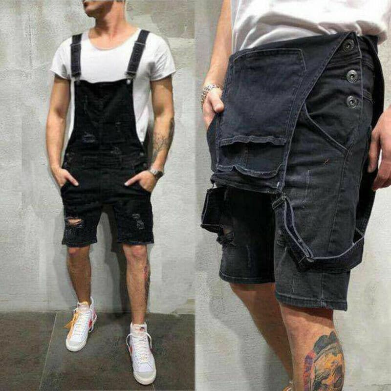 Salopette short en jean pour homme 5 Salopette short en jean pour homme