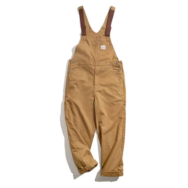 Salopette vintage large pantalon cargo 1 Salopette vintage large pantalon cargo beige, sur fond blanc