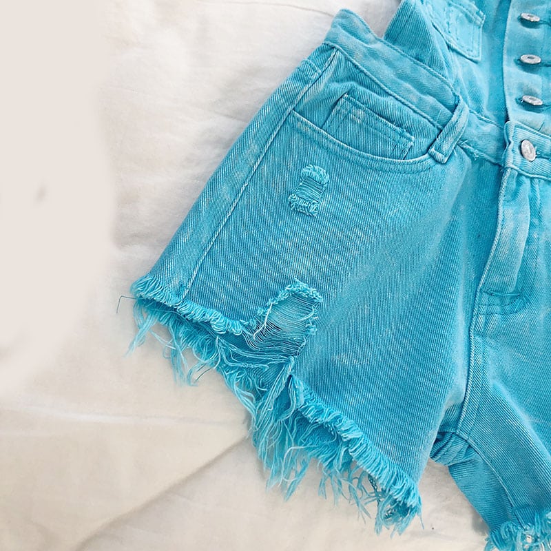 Salopette short sexy effet déchiré