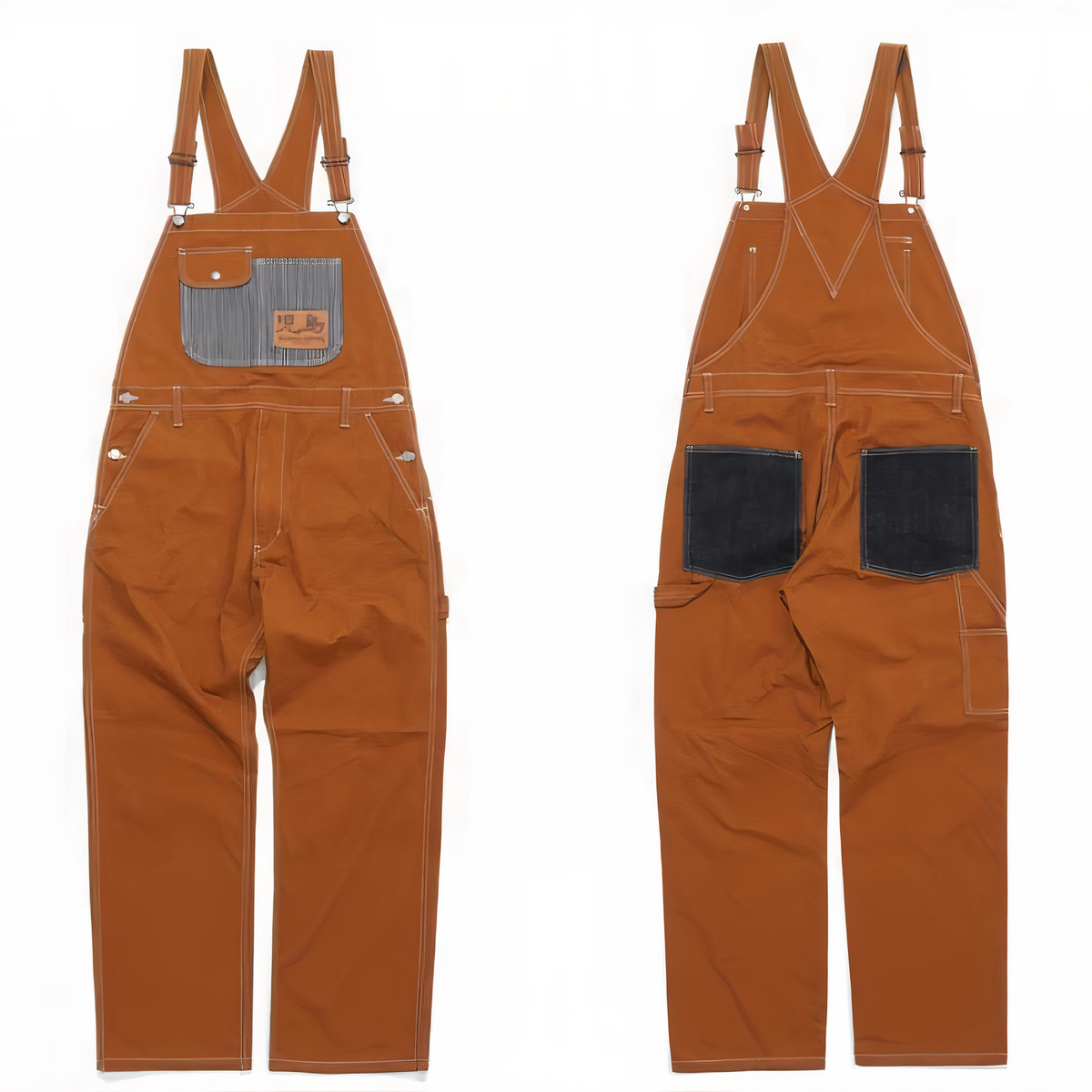 Salopette orange style urbain japonais 2 Salopette orange style urbain japonais