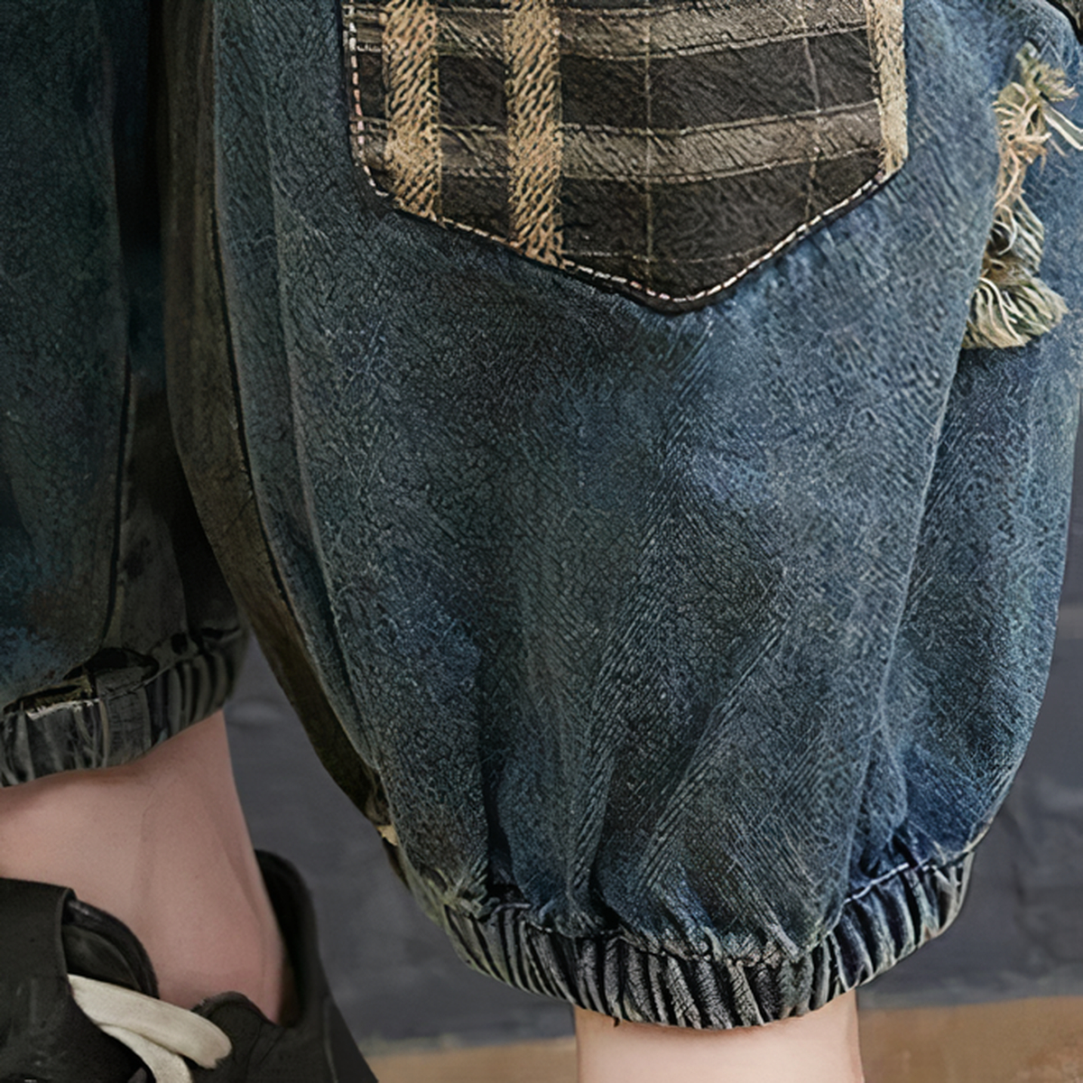 Salopette large femme au patchwork artisanal